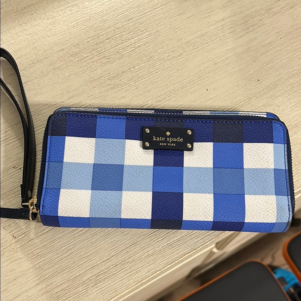 Kate Spade Blue Plaid Wallet